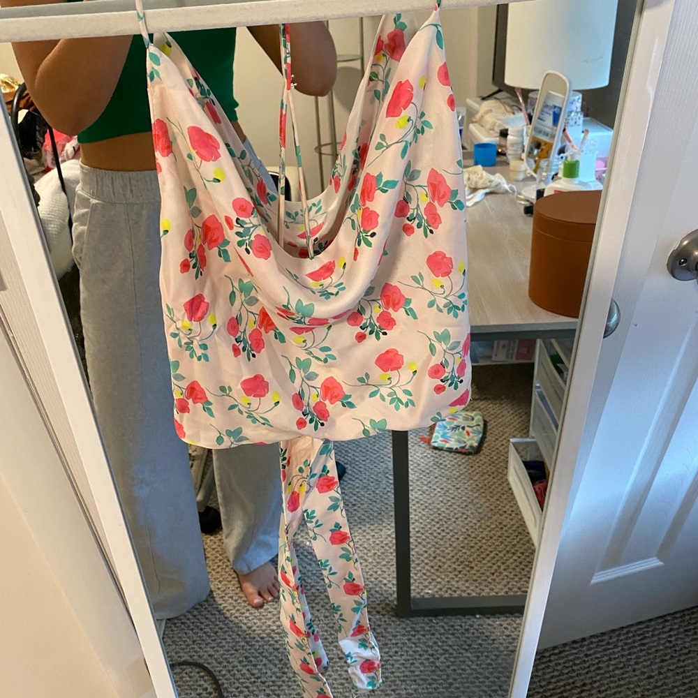 Zara Open Back Floral Top